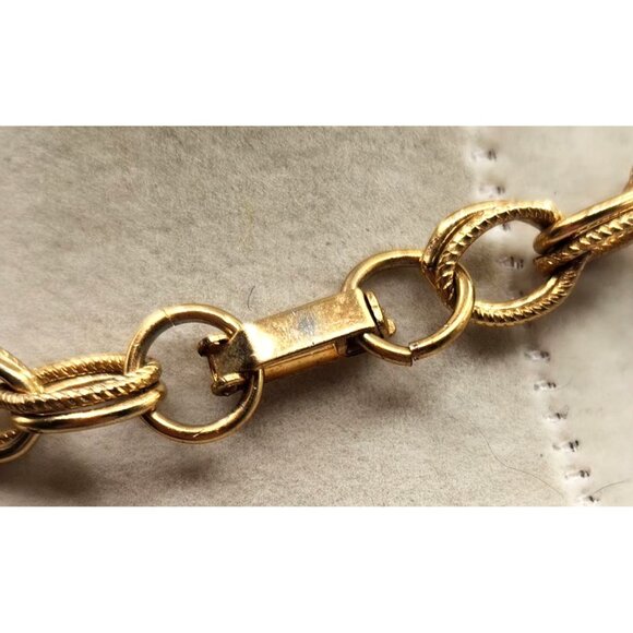 Vintage Gold Tone Double Loop 18" Chain - Fold Over Clasp - Picture 2 of 2